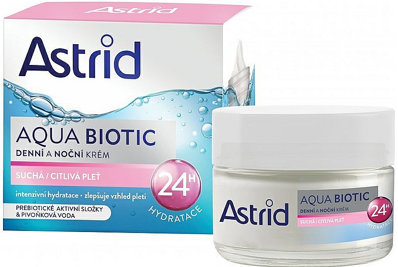 Feuchtigkeitsspendende Gesichtscreme für trockene und empfindliche Haut - Astrid Aqua Biotic — Bild N1