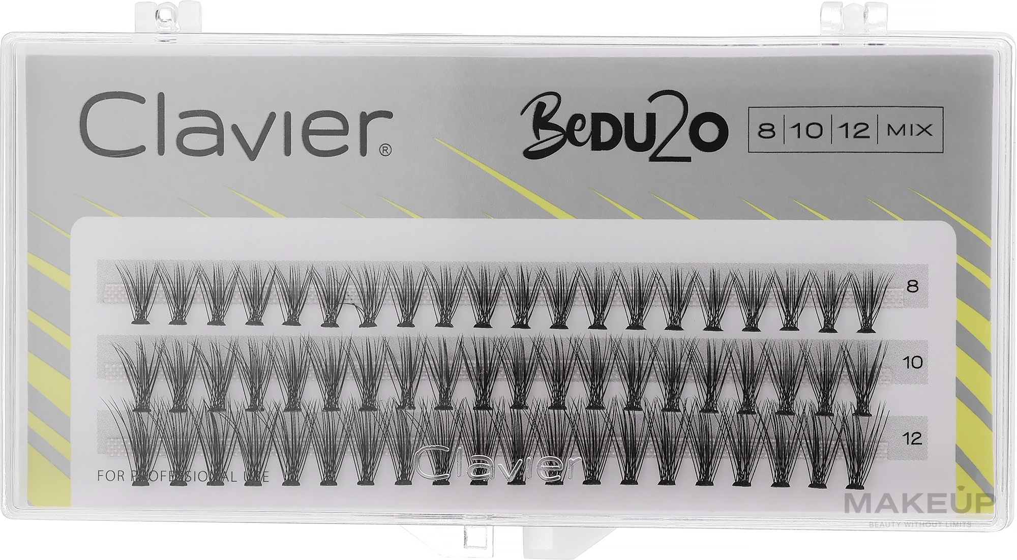 Wimpernbüschel BeDU2O Double Volume MIX B 8, 10, 12 mm - Clavier — Bild 60 St.