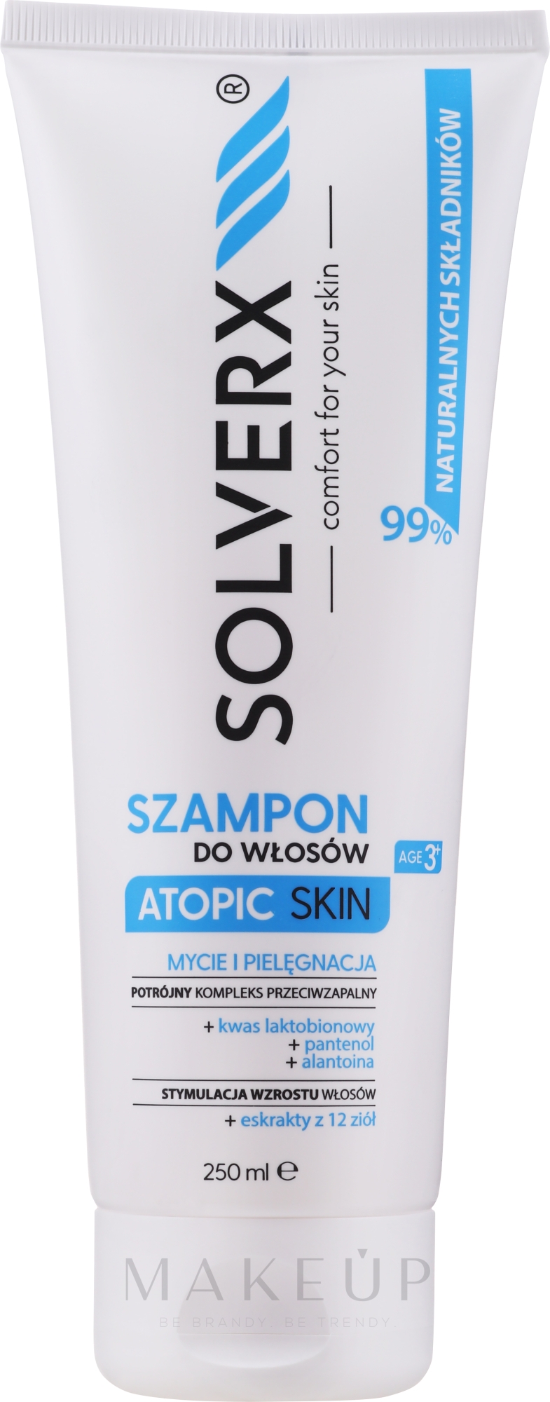 Shampoo mit Panthenol, Allantoin und Milchsäure für atopische Haut - Solverx Atopic Skin Shampoo — Bild 250 ml