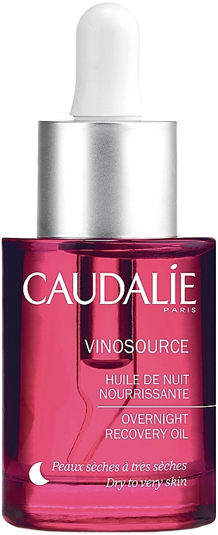 Reparierendes und beruhigendes Nachtöl für trockene Haut - Caudalie Vinosource Overnight Recovery Oil