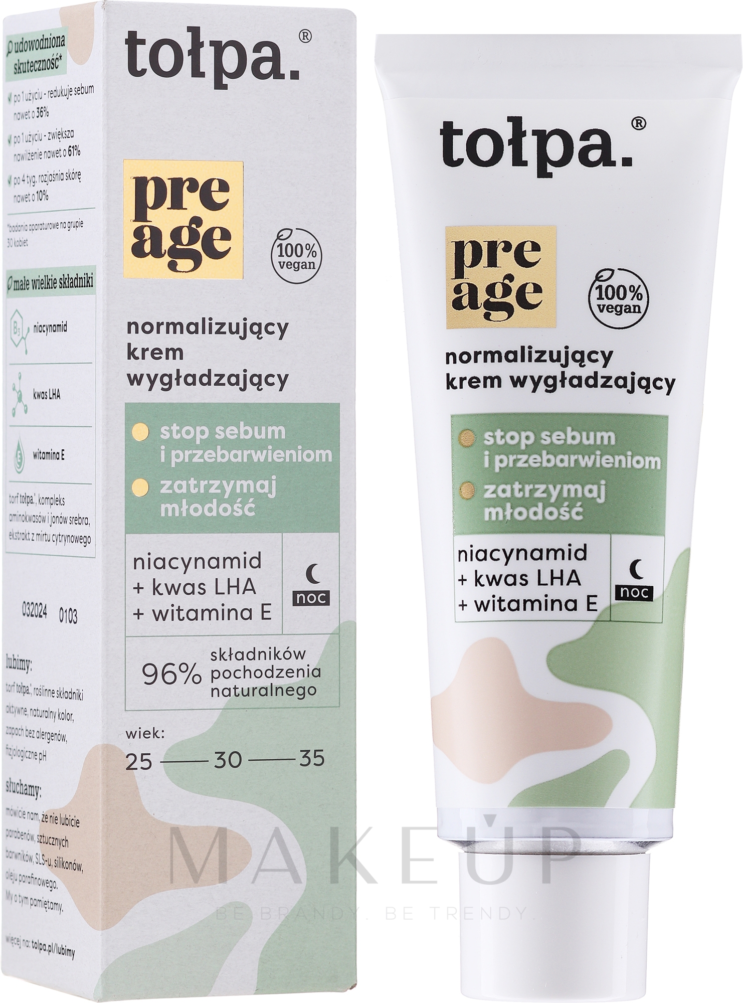 Normalisierende glättende Nachtcreme für das Gesicht - Tolpa Pre Age — Bild 40 ml