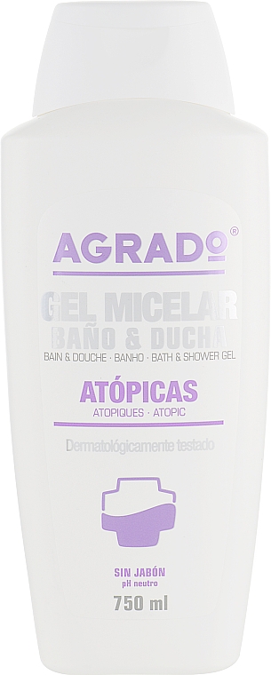 Mizellares Duschgel für zu Allergien neigende Haut - Agrado Bath and Shower Micellar Gel — Bild N1