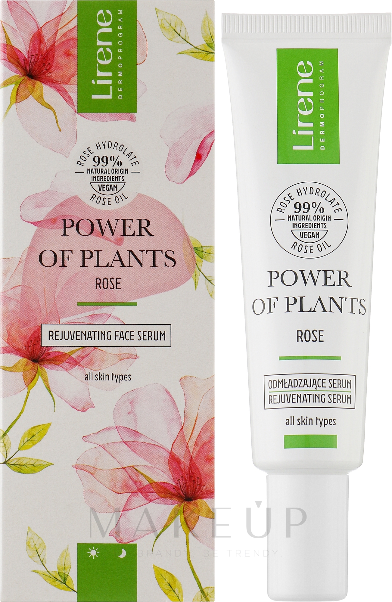 Verjüngendes Gesichtsserum - Lirene Power Of Plants Rose Rejuvenating Face Serum — Bild 30 ml