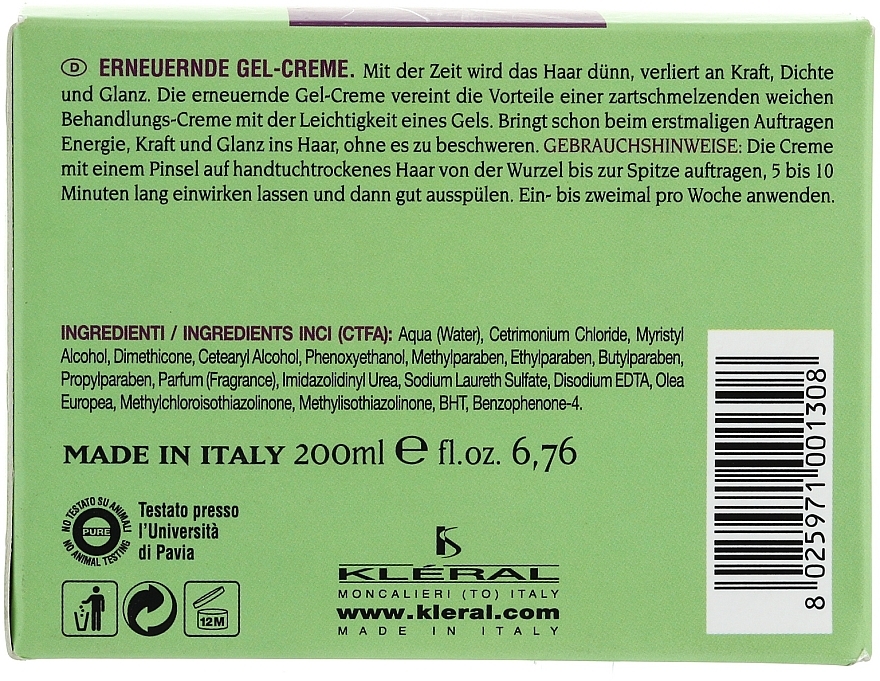 Haarmaske - Kleral System Reviving Cream Gel — Bild N4