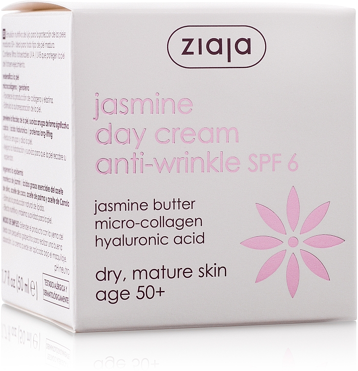 Anti-Falten Tagescreme mit Jasminbutter, Kollagen und Hyaluronsäure - Ziaja Jasmine Day Cream Anti-Wrinkle SPF 6 — Bild N2