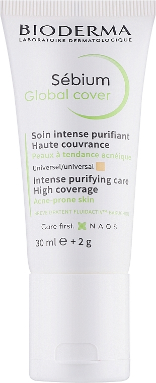 Getönte Gesichtscreme bei Unreinheiten und Akne - Bioderma Sebium Global Cover Cream — Bild N1