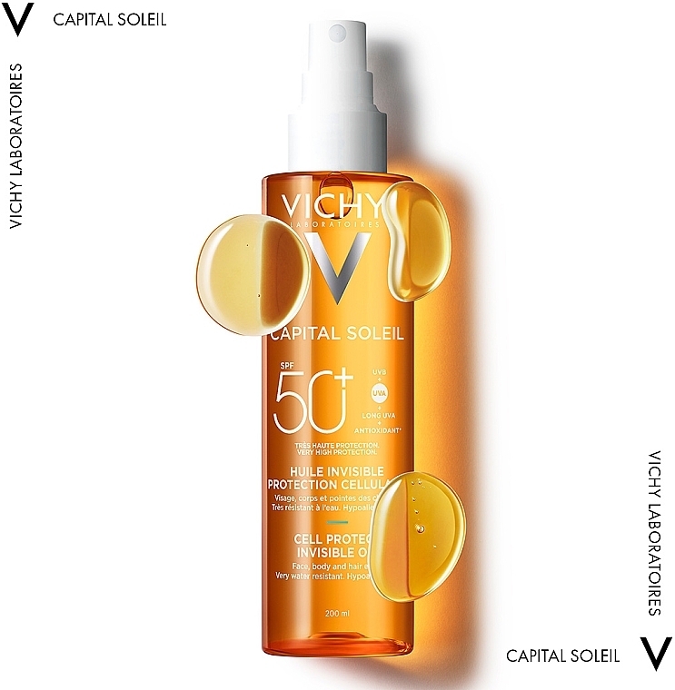 Wasserfestes Sonnenschutzöl für Gesicht, Körper und Haare SPF 50+  - Vichy Capital Soleil Invisible Oil SPF 50+ — Bild N2