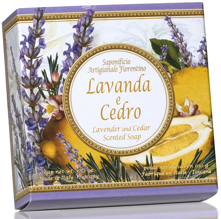 Naturseife Lavendel und Zeder - Saponificio Artigianale Fiorentino Capri Lavender & Cedar — Bild N1