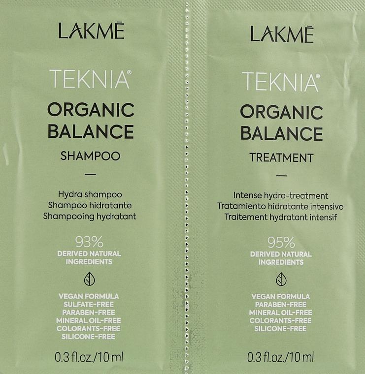 Probenset - Lakme Teknia Organic Balance (sh/10ml + mask/10ml) — Bild N2