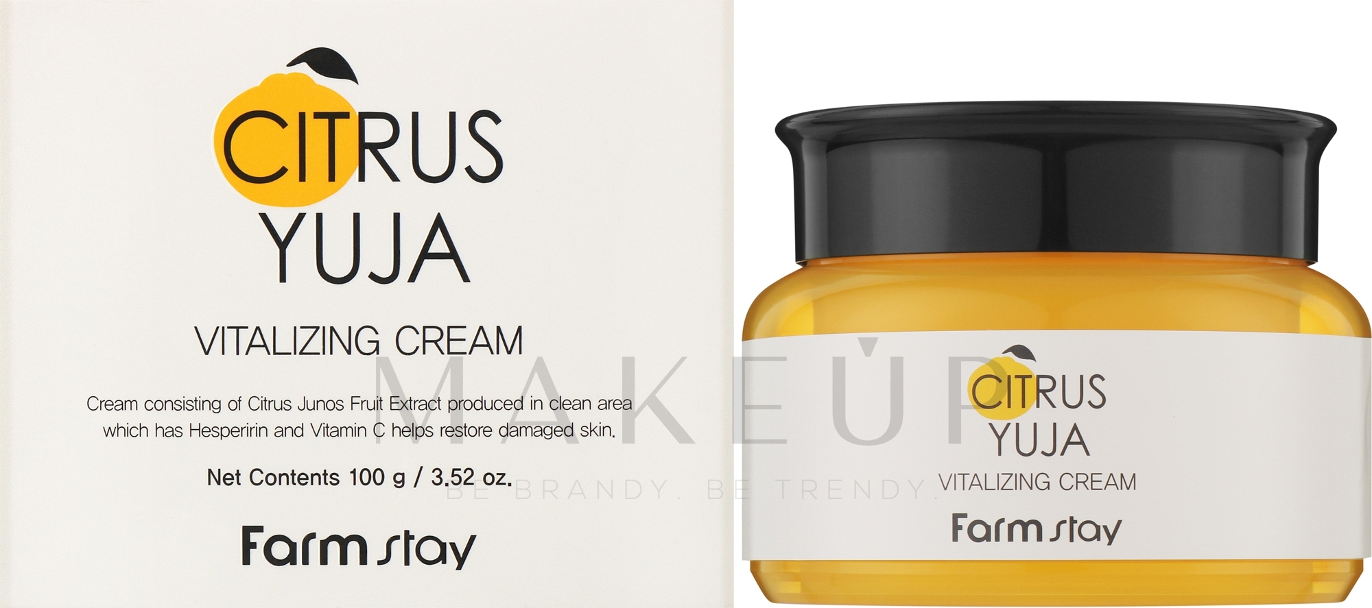 Erfrischende Creme für Gesicht, Hals und Dekolleté - FarmStay Citrus Yuja Vitalizing Cream — Bild 100 g