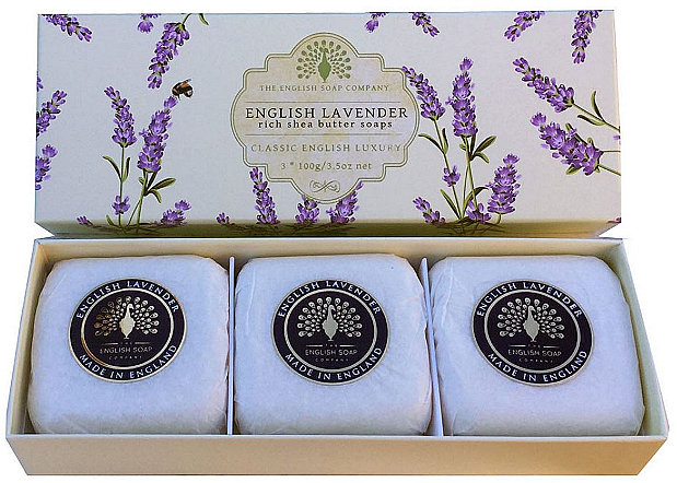 Handseife English Levender mit Sheabutter 3 St. - The English Soap Company English Lavender Hand Soap — Bild N1