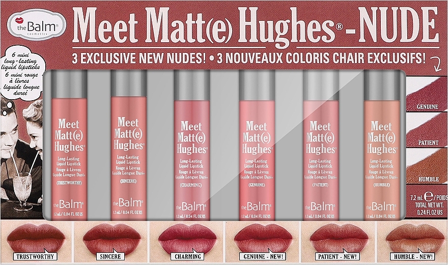 Lippenstift-Set (Lippenstift 6x1,2ml) - theBalm Meet Matte Hughes Nude — Bild N1