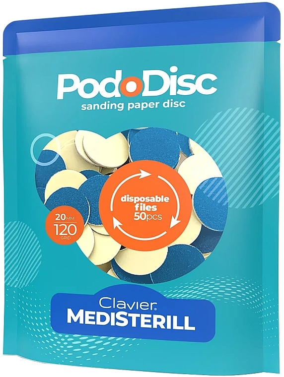 Ersatz-Pediküreschleifscheiben M 120/20 mm 50 St.  - Clavier Medisterill PodoDisc  — Bild N1