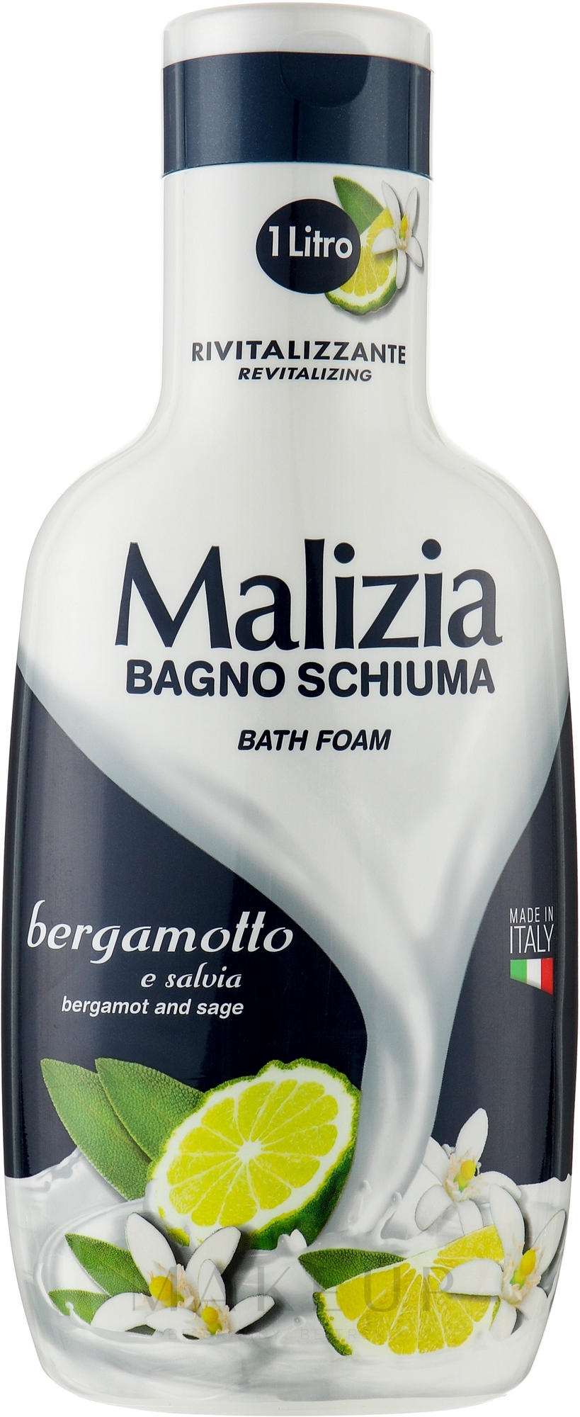 Badeschaum Bergamotte und Salbei - Malizia Bath Foam Talc — Bild 1000 ml