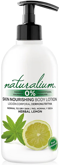 Pflegende Körperlotion für normale und trockene Haut mit Minze- und Zitronenduft - Naturalium Herbal Lemon Lotion — Bild N1