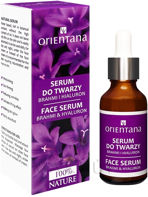 Bio Gesichtsserum mit Brahmi und Hyaluronsäure - Orientana Bio Serum For Face — Bild 30 ml