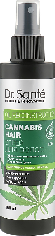 Regenerierendes Haarspray mit Hanföl - Dr. Sante Cannabis Hair Spray — Bild N1