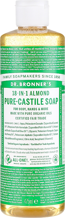 18in1 Flüssige Hand- und Körperseife mit Mandel - Dr. Bronner’s 18-in-1 Pure Castile Soap Almond — Bild N5