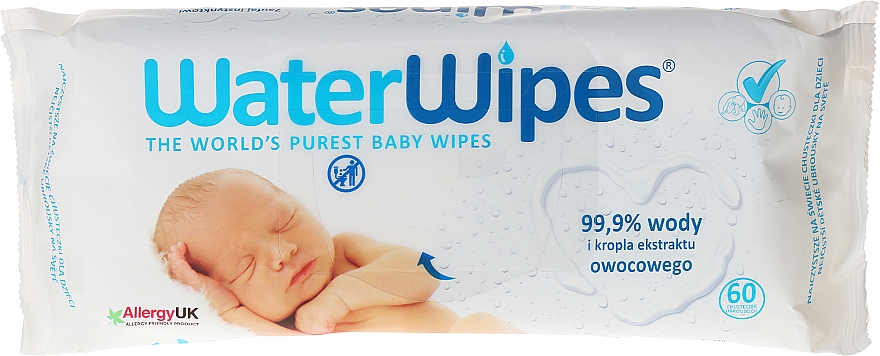 Sanfte und beruhigende Feuchttücher für Babys 60 St. - WaterWipes Baby Wipes — Bild N1