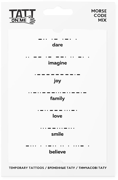 Temporäre Tätowierungen - TATTon.me Morse Code Mix Set — Bild N1