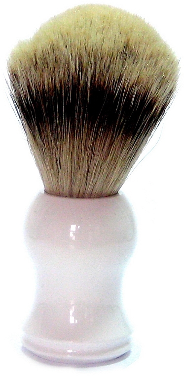 Rasierpinsel mit Dachshaar weiß - Golddachs Silver Tip Badger Plastic White — Bild N1
