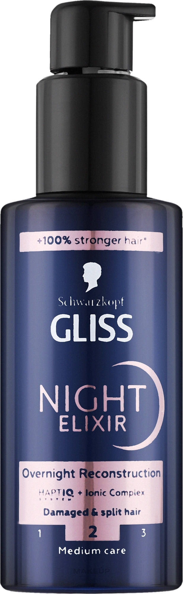 Elixier für strapaziertes Haar und Spliss - Gliss Hair Repair Night Elixir Overnight Reconstruction — Bild 100 ml