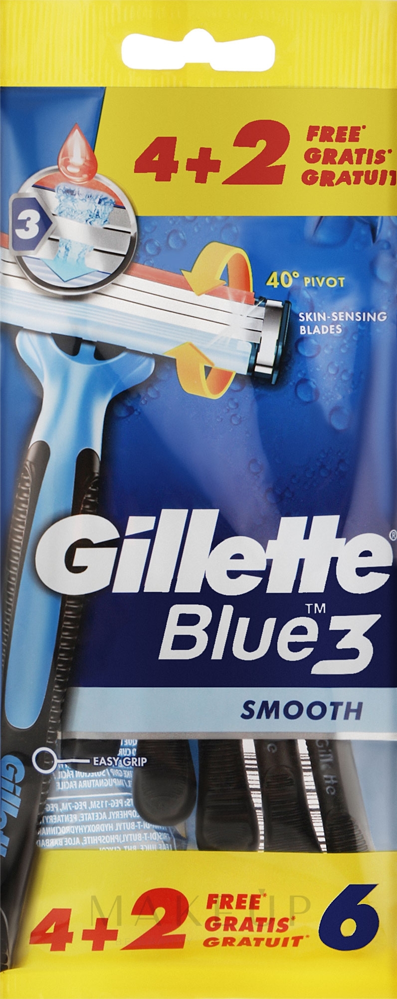 Einwegrasierer 4+2 St. - Gillette Blue 3 Smooth — Foto 6 St.