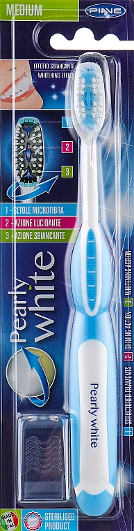 Zahnbürste Pearly White mittel blau - Piave Pearly White Medium Toothbrush — Bild N1