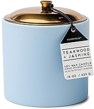 Düfte, Parfümerie und Kosmetik Duftkerze Teakholz und Jasmin 3 Dochte - Paddywax Hygge Ceramic Candle Blue Teakwood & Jasmine