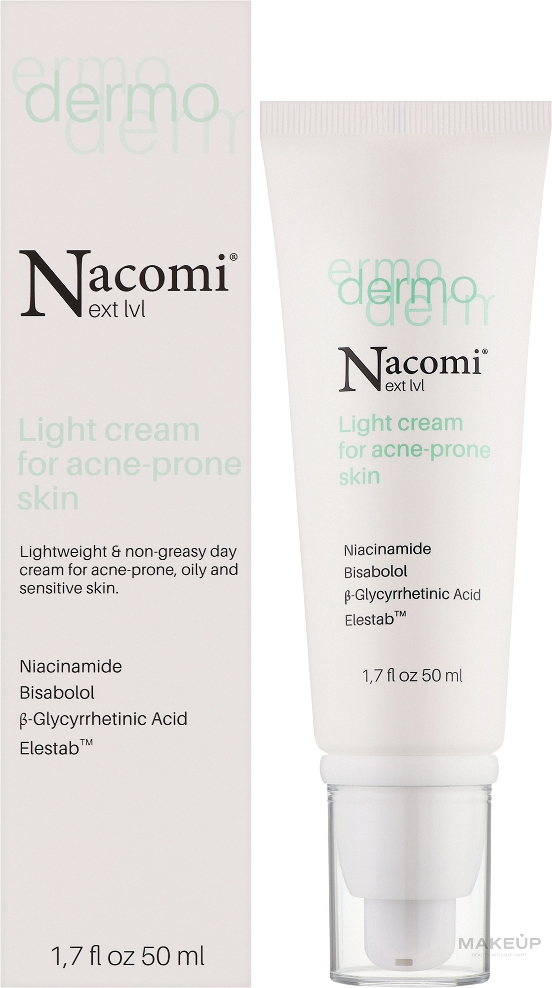 Leichte Creme für Problemhaut - Nacomi Next Level Dermo Light Cream For Acne-prone Skin — Bild 50 ml