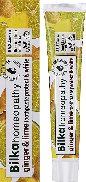 Schützende aufhellende und homöopathische Zahnpasta mit Ingwer & Limette - Bilka Homeopathy Ginger And Lime Toothpaste — Bild N1