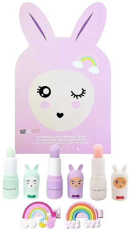 Inuwet Bunny Deluxe Set (Lippenbalsam 3x3.5g + Haarclips 2 St.)  - Set — Bild N1