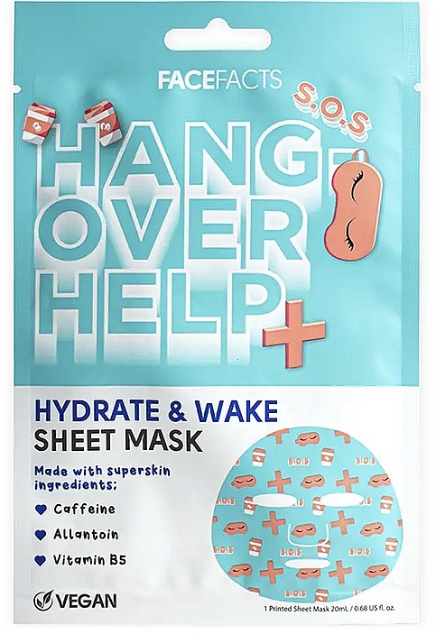 Feuchtigkeitsspendende Gesichtsmaske - Face Facts Hangover Help Hydrating Sheet Mask  — Bild N1