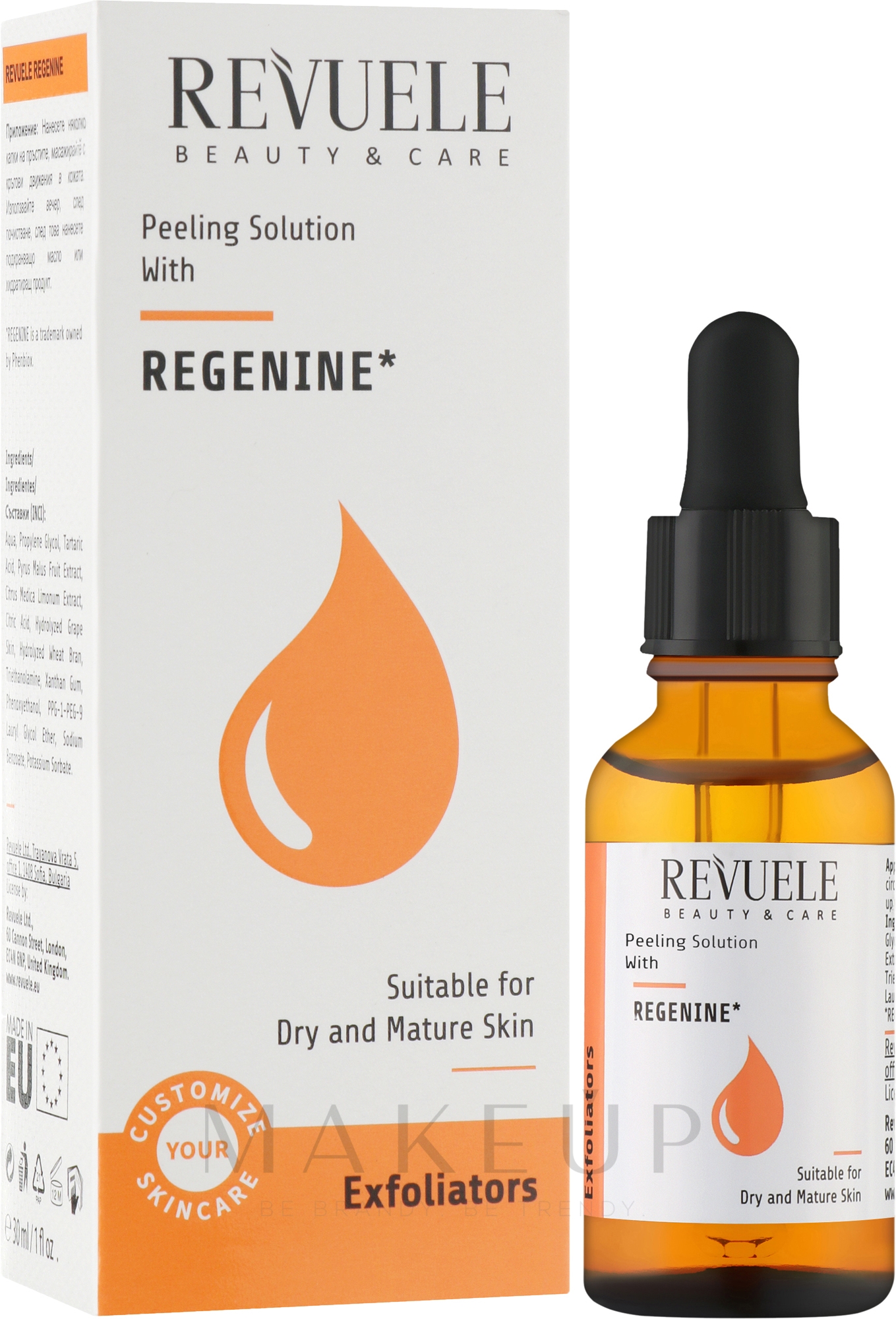 Gesichtsserum für trockene und reife Haut - Revuele Peeling Solution Regenine — Bild 30 ml