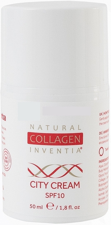 Gesichtscreme SPF10 - Natural Collagen Inventia City Cream SPF10 — Bild N1