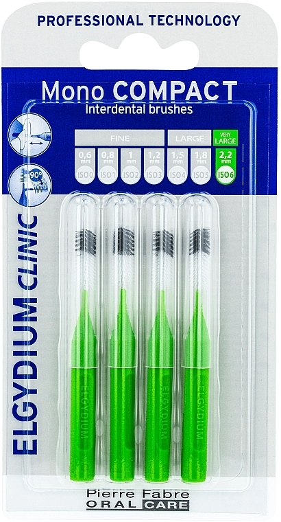 Interdentalbürste grün 4 St. - Elgydium Clinic Brushes Mono Compact Green 2,2mm — Bild N2