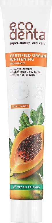 Aufhellende Bio Zahnpasta mit Papayaextrakt - Ecodenta Papaya Whitening Toothpaste — Bild N1