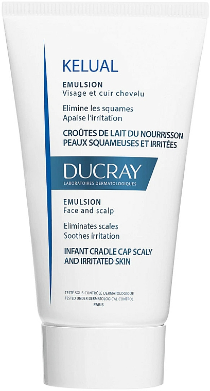Feuchtigkeitsspendende Emulsion zur Behandlung von seborrhoischer Dermatitis und Wiegenkappe bei Neugeborenen - Ducray Kelual Emulsion Face & Scalp — Bild N1