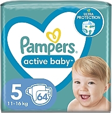Düfte, Parfümerie und Kosmetik Windeln Active Baby 5 (11-16 kg) 64 St. - Pampers