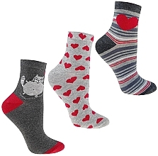 Damensocken csl200-113 grau mit Katze - Moraj — Bild N2