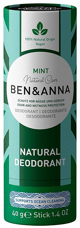 Deodorant auf Basis von Soda Minze (Karton) - Ben & Anna Natural Care Mint Deodorant Paper Tube — Bild N1
