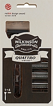 Düfte, Parfümerie und Kosmetik Rasierer mit 4 Ersatzklingen - Wilkinson Sword Quattro Vintage Edition