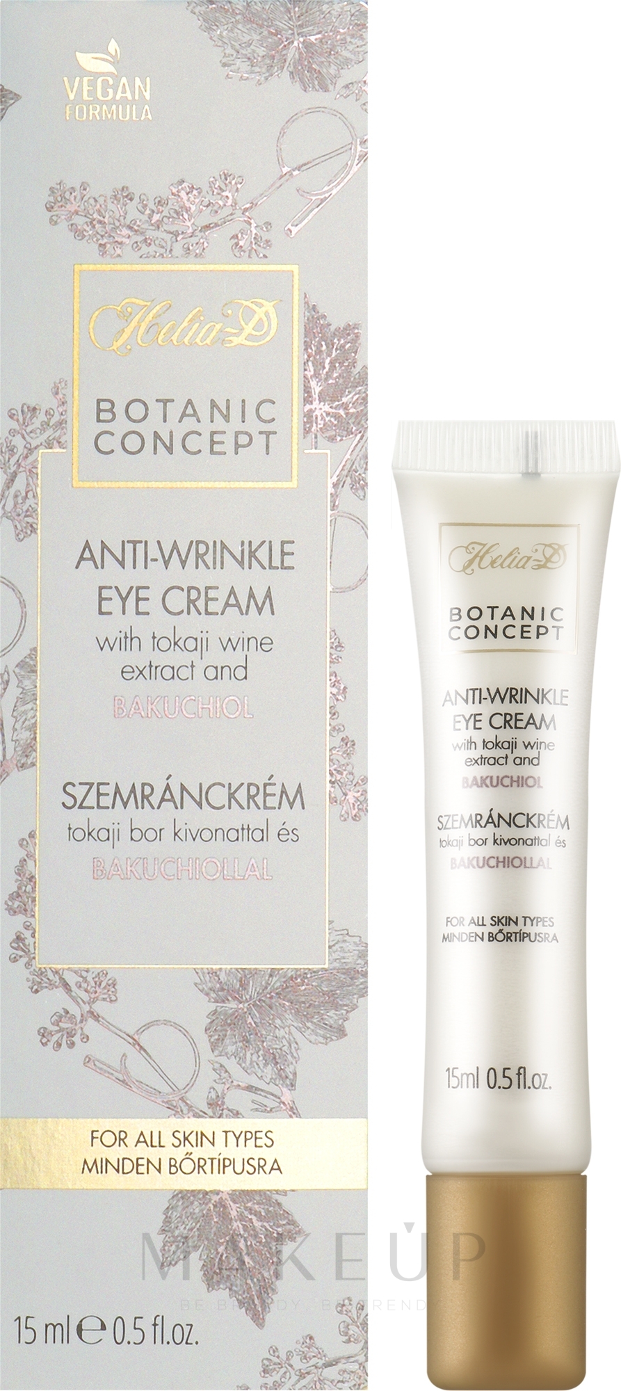 Anti-Falten Augencreme mit Tokaj-Wein-Extrakt und Bakuchiol - Helia-D Botanic Concept Eye Cream — Bild 15 ml