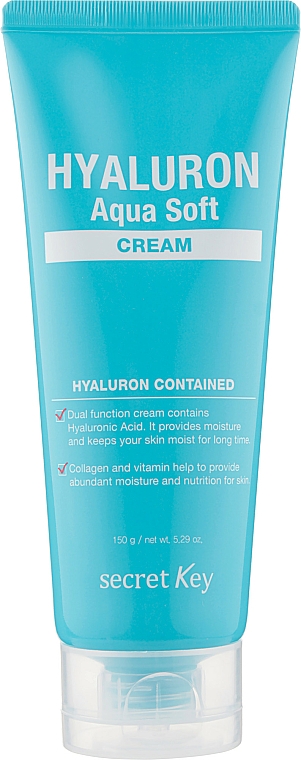 Feuchtigkeitsspendende nährende und verjüngende Gesichtscreme mit Hyaluronsäure und Kollagen - Secret Key Hyaluron Aqua Soft Cream — Bild N1