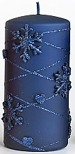 Düfte, Parfümerie und Kosmetik Dekorative Kerze blau 7x10 cm - Artman Snowflake Application