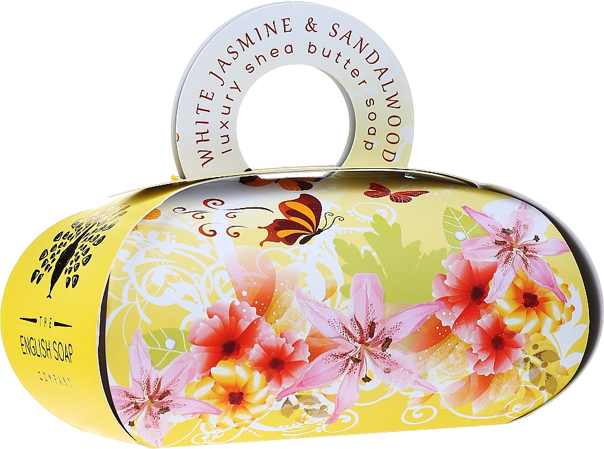 Luxoriöse Seife Weißer Jasmin und Sandelholz mit Sheabutter - The English Soap Company White Jasmine and Sandalwood Gift Soap — Bild N1