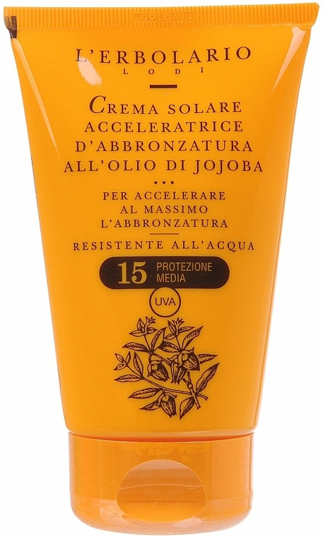 Bräunungscreme mit Jojobaöl SPF 15 - L'Erbolario Crema Solare Acceleratrice D'Abbronzatura All'Olio Di Jojoba — Bild N1