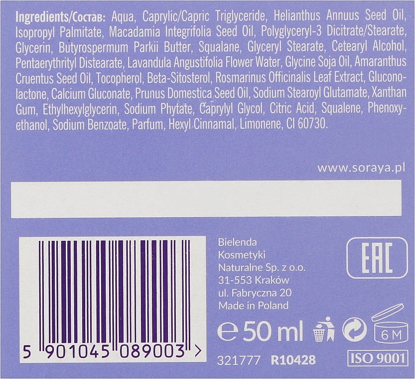 Regenerierende Anti-Falten Gesichtscreme 60 + mit Lavendelhydrolat, Amaranthöl und Squalan - Soraya Lavender Essence — Bild N3