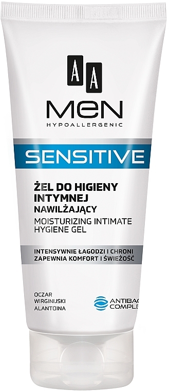 Feuchtigkeitsgel für die Intimhygiene - AA Men Sensitive Moisturizing Gel For Intimate Hygiene  — Bild N1