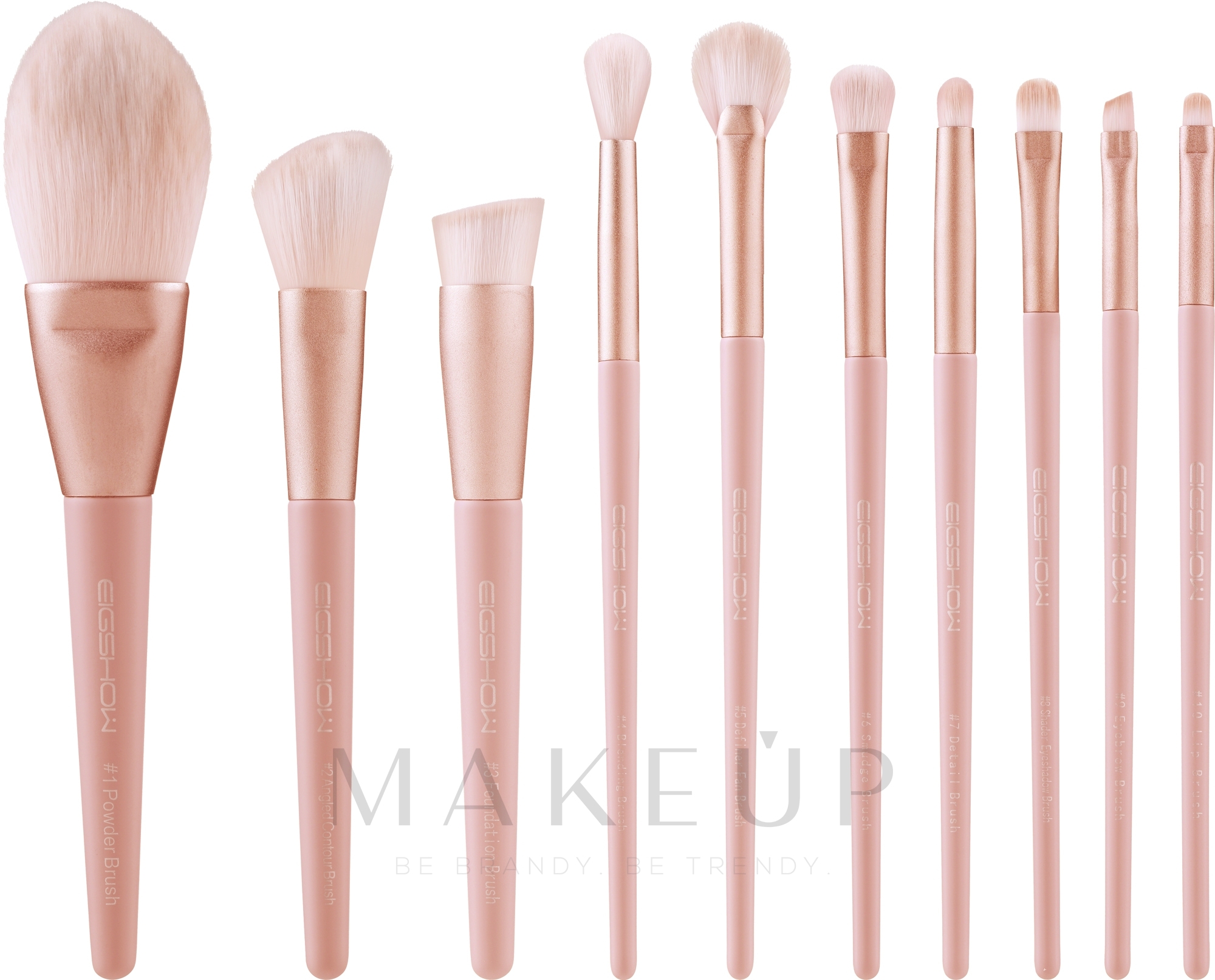 Make-up Pinselset 10 St. - Eigshow Morandi Series Coral Vegan Brush Set — Bild 10 St.